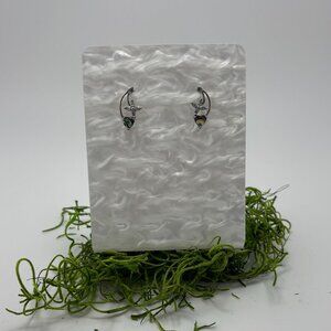 Vintage Eaton Abalone Shell Heart and Flower Stud Earrings